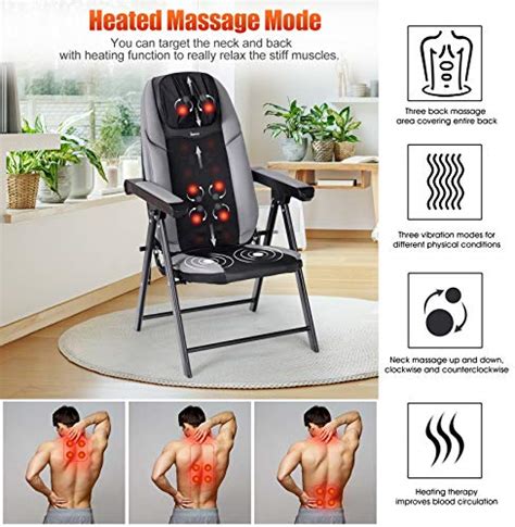 Folding Shiatsu Massage Chair Portable Neck Back Massager Chair Best