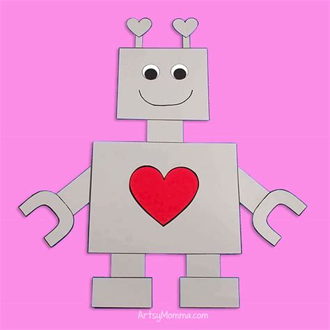 fun cut  paste robot template  kids artsy momma