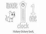 Hickory Dickory Rhyme sketch template