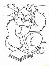 Coloring Pages Writing Funny Animal Monkey Apes Color Cute Colour Online Clipart Ape Coloringbay Library Popular sketch template