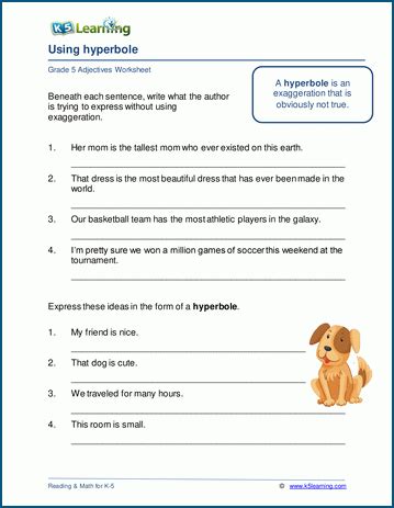 grade  adjectives adverbs worksheets  learning adverbs