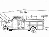 Fire Coloring Pages Station Kids Truck Buildings Architecture Printable Drawing Department Preschool Dept Trucks Detailed Kb Choose Board Sheets sketch template