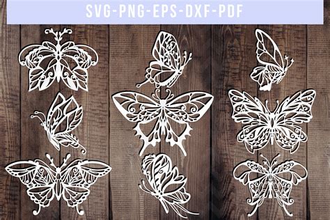 bundle   butterfly papercut templates paper art dxf