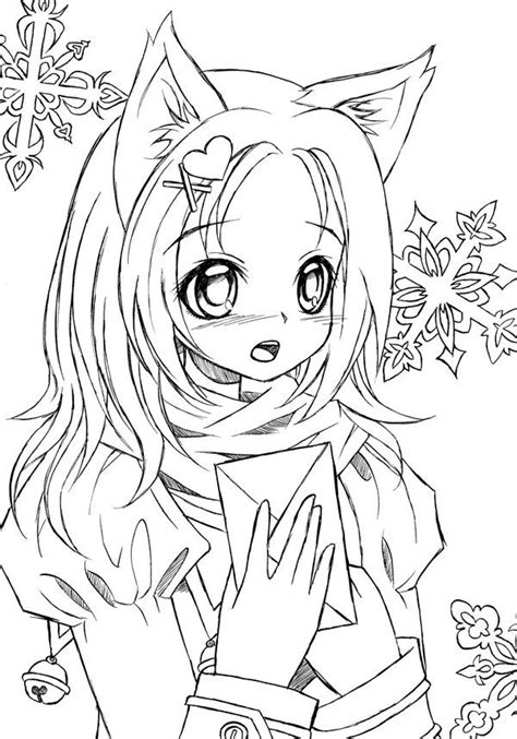 catgirl lineart  liadebeaumont fox coloring page lion coloring pages