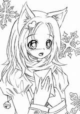 Coloring Pages Anime Cute Girls Print Choose Board sketch template