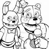 Fnaf Freddy Sister Location Funtime Pages Nights Coloring Five Colouring Printable Wip Drawings Characters Foxy Random sketch template