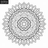 Coloring Mandala Outline Vector Meditation Weave Ornament Oriental Unusual Element Stress Therapy Yoga Anti Decorative Shape Round Flower Poster Pattern sketch template