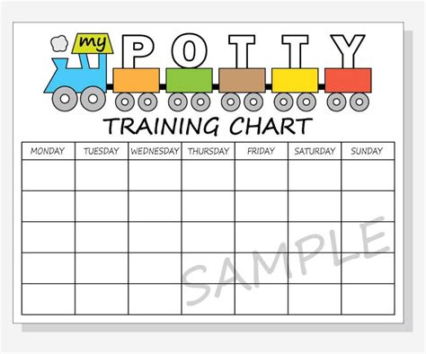 diy printable potty training chart train design  boy etsy