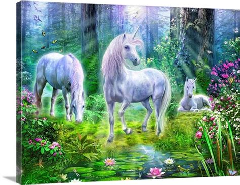 forest unicorn family  wall art canvas prints framed prints wall