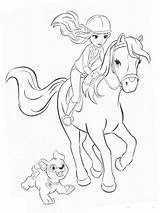 Horse Coloring Girl Riding Barbie Drawing Pages Ride Paintingvalley Coloringbay Drawings sketch template