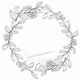 Wreath Coloring Pages Fall Drawing Leaf Printable Embroidery Leaves Laurel Floral Kit Advent Justpaintitblog Designs Flower Wreaths Berry Color Hand sketch template