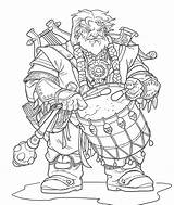 Dwarf Illustrations Character Bard Drawing Nelson Jim November sketch template