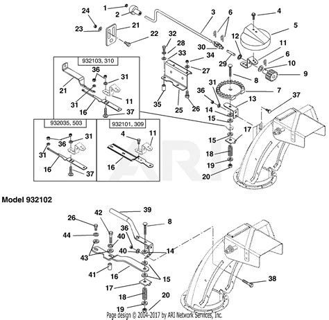 ariens   st hp tec  blower parts diagram  discharge chute crank