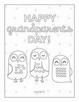 Grandparents Coloring Pages Happy Printable Sheet Kids Crafts Cards Grandparent Sheets Color Preschool Owls Printables Activities Craft Parents Family September sketch template