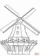 Coloring Pages Windmill Dutch Drawing Mill Printable Template Smock Getdrawings sketch template