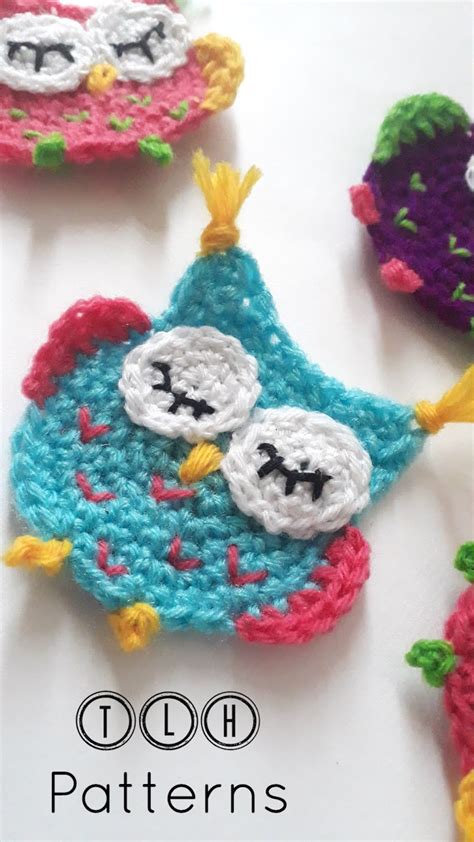 lazy hobbyhopper crochet owl applique  pattern