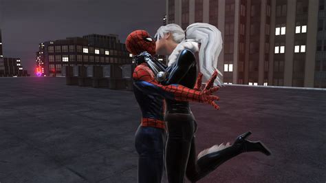 the amazing spider man vs black cat fight and love scene on the roof youtube