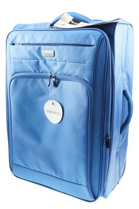 pack easy light koffer trolley soft reisekoffer textil blau  euro ebay