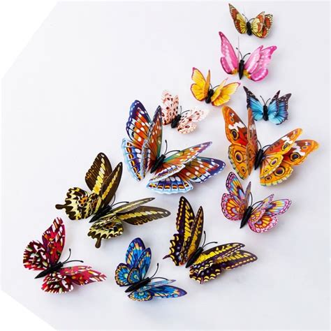 luminous butterflies magnets  pcs set butterfly wall decals wall
