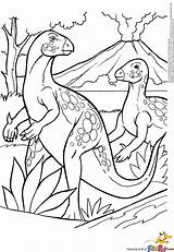 Volcan Dinosaurs Colouring Volcanoes Coloriages Dinosaure Coloringhome Eruption sketch template
