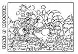 Rooster Template Coloring Hare Book sketch template