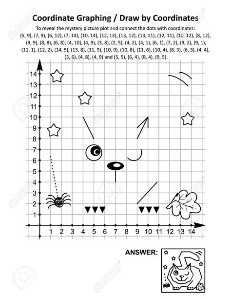 mystery  printable coordinate graphing pictures worksheets