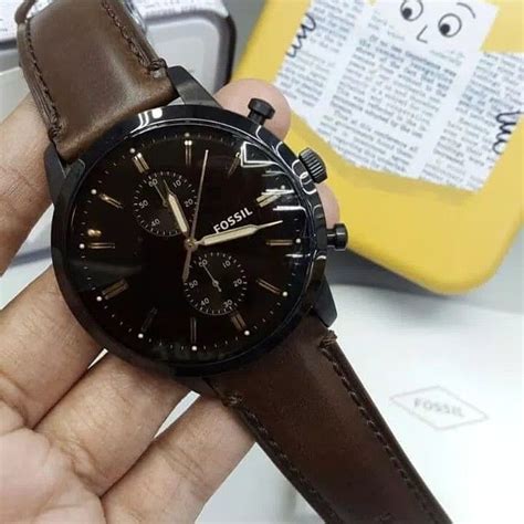 jam tangan pria fossil fs  leather kulit original murah harga rp  hub