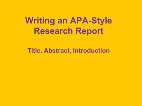 writing   style research report