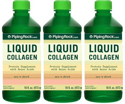 liquid collagen supplement  fl oz  ml  bottles benefits reviews piping rock health