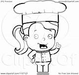 Chef Girl Clipart Cartoon Coloring Cute Vector Idea Outlined Cory Thoman Royalty sketch template