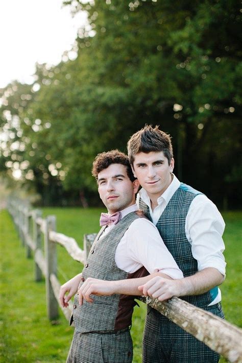 gay autumn wedding inspiration ~ a romantic field picnic rustic barn bow ties and tweed