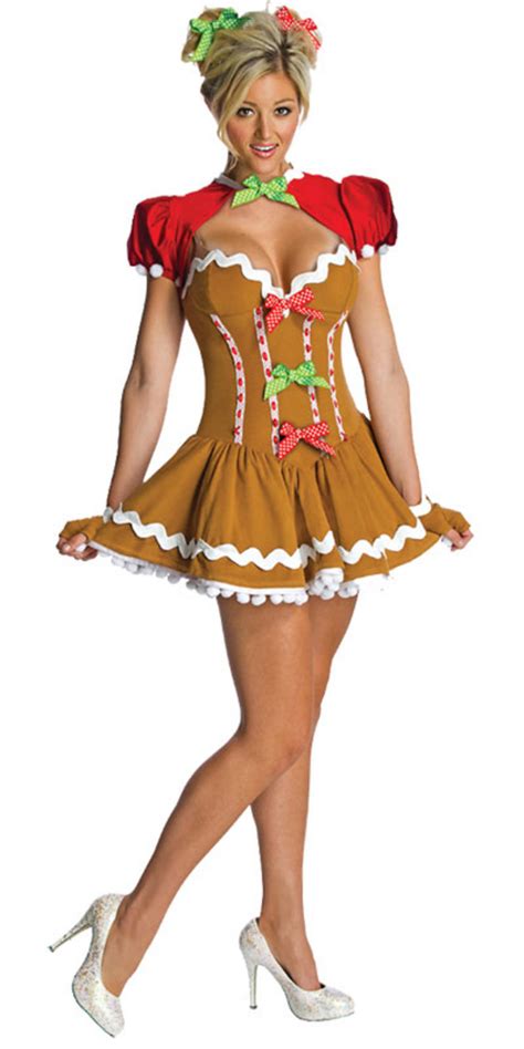 cute gingerbread festive food ladies fancy dress halloween party costume