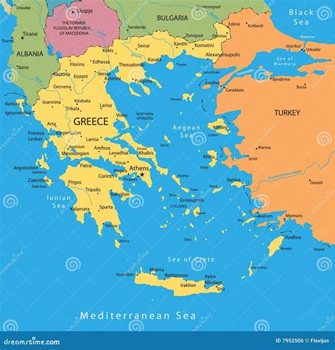 greece vector map royalty  stock image image
