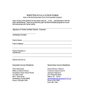 fillable  written evaluation form homeschool lifecom fax email