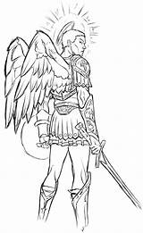 Coloring Pages Fantasy Kids Printable Adults Warrior Angel Teens Noble Protector Fearsome Foe sketch template