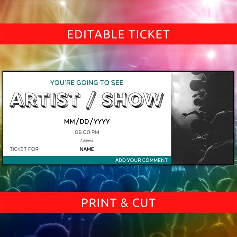 editable concert ticket template