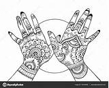 Mehndi Coloring Drawing Hands Adults Book Stock Illustration Vector Zentangle Stencil Depositphotos Adult Tattoo Alexanderpokusay sketch template