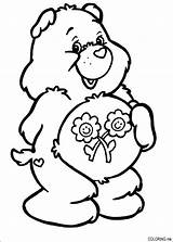 Coloring Pages Care Bears Bear Colouring Birthday Kids Party Flower sketch template