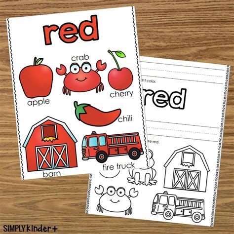 color red activities simply kinder