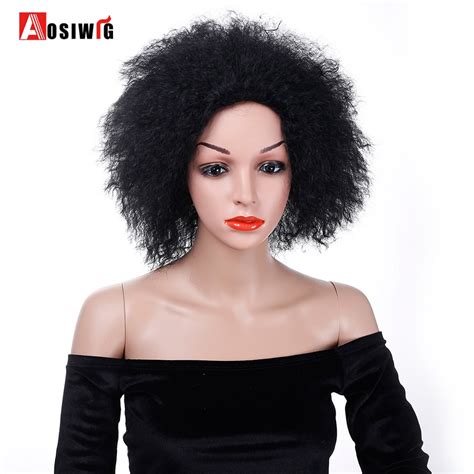 Black Afro Kinky Curly Wig High Temperature Fibe Costume Cosplay Wig
