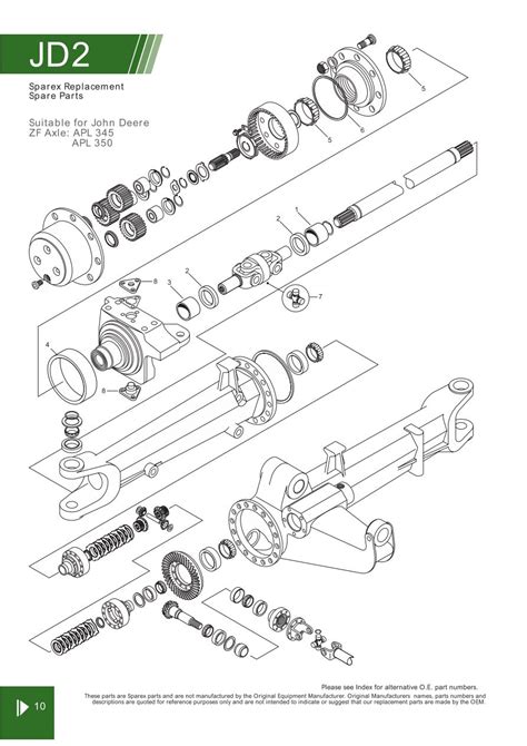 john deere front axle steering related components page  sparex parts lists diagrams