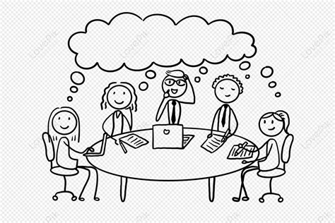 Stick Figures Of Business People Discussing In A Meeting Business