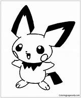 Pichu Coloring Pokemon Pages Color Printable Print Online Getdrawings Getcolorings sketch template