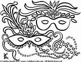 Coloring Gras Mardi Pages Masks Pdf sketch template