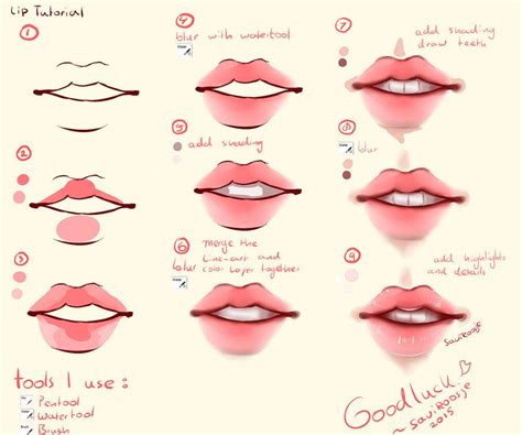 Step By Step Lip Tutorial Lips Drawing Anime Lips Lip Tutorial