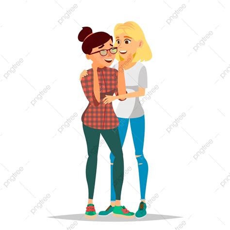 Lesbian Female Couple Vector Romantic Homosexual