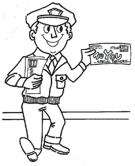 mail carrier page coloring pages