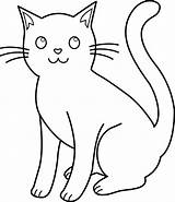 Cat Coloring Line Kitty Cute Salvo Sweetclipart Clip Gato sketch template