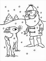 Rudolph Reindeer Nosed Misfit Coloring4free Frosty Hermey Snowman Elf sketch template