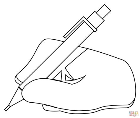 writing hand coloring page  printable coloring pages